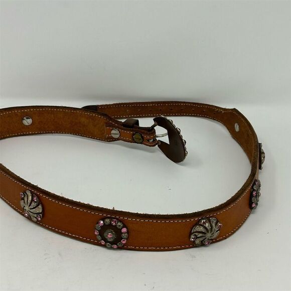 HWG Overlay Women\'s Pink Rhinestone Encrusted Western Belt 36\